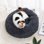 Winter Plush Round Pet Bed
