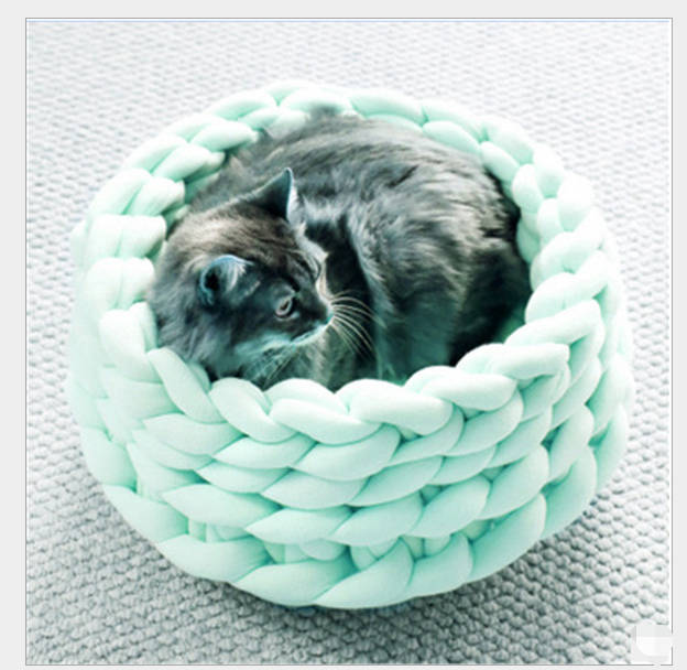 Handwoven Cotton Pet Bed for Dogs and Cats