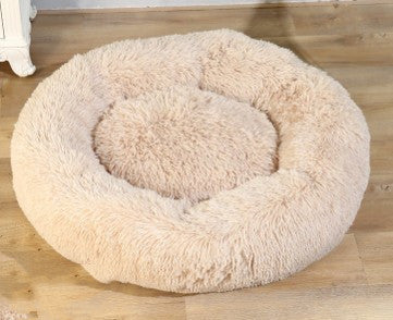 Plush Round Pet Bed for Cats and Dogs
