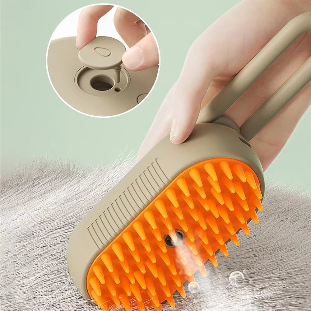 3-in-1 Steam Pet Grooming Brush