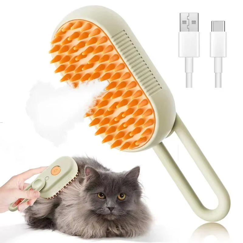 3-in-1 Steam Pet Grooming Brush
