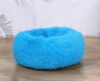 Plush Round Pet Bed for Cats and Dogs