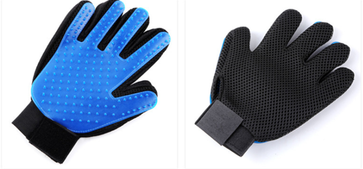 Pet Grooming Gloves for Cats and Dogs with Brush